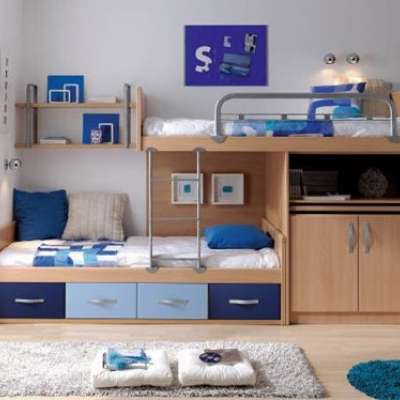 Giường tầng kết hợp tủ quần áo và bàn học thiết kế đa dạng TM13